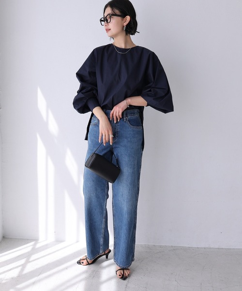 「evernavy」 長袖ブラウス M ネイビー レディース_画像8