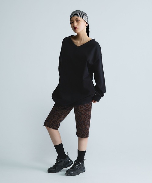 JEANASIS（ジーナシス） パンツ 「Les Fleurs」ベロアハーフレギンス