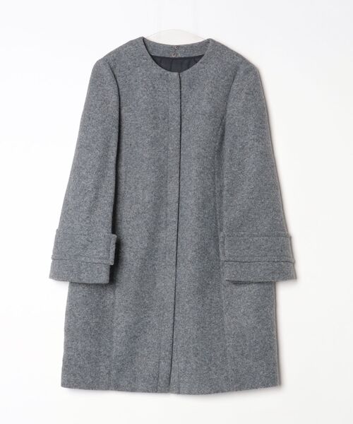 Rene（ルネ） ノーカラーコート 36 グレー レディース : ZOZOTOWN