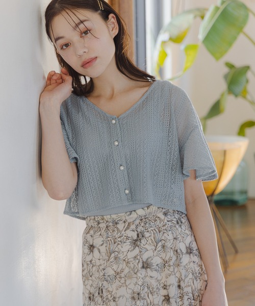 「mysty woman」 カーディガン FREE ライトブルー レディース_画像2