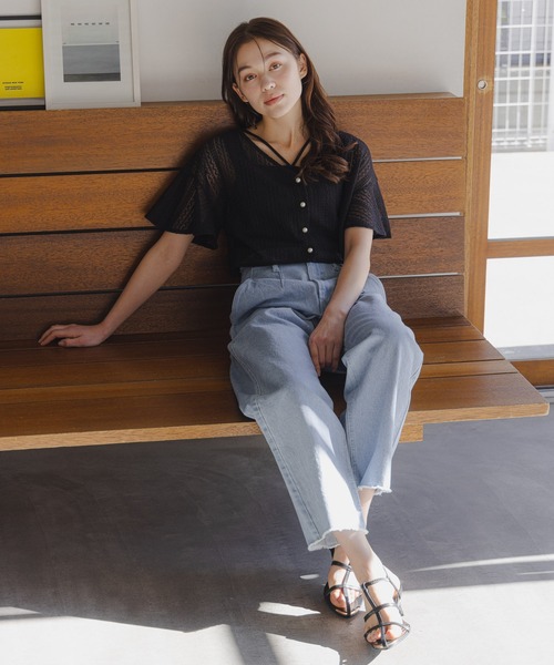 「mysty woman」 カーディガン FREE ライトブルー レディース_画像4