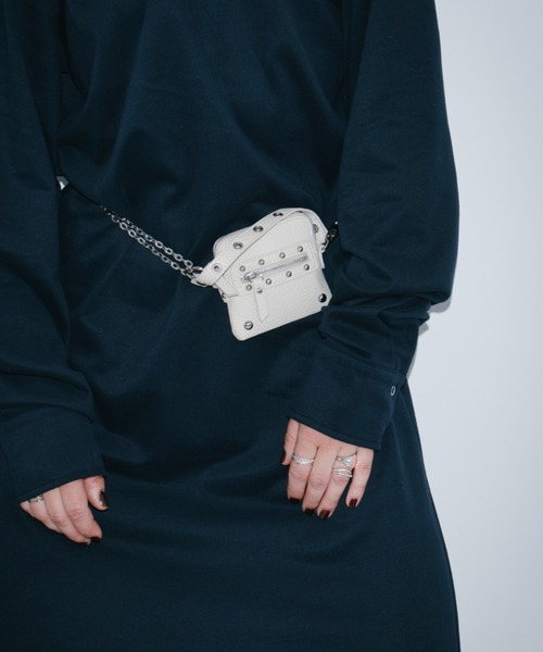 「HANNE」 長袖ワンピース MEDIUM ネイビー レディース_画像3