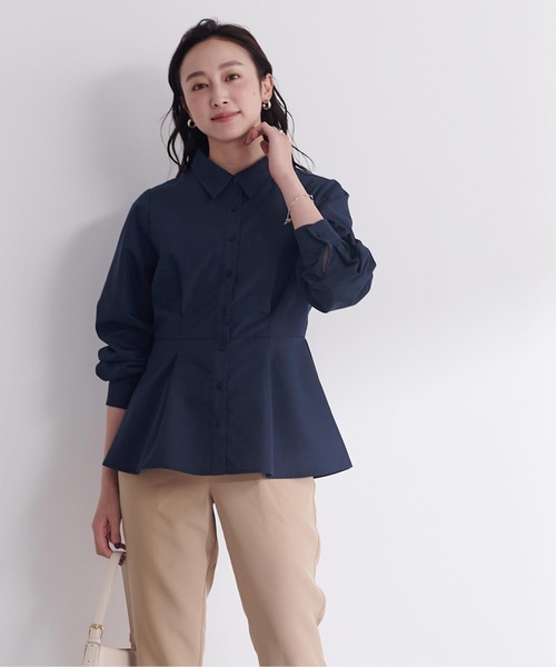 「ur's」 長袖シャツ S ネイビー レディース_画像8