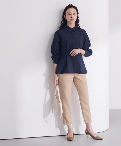 「ur's」 長袖シャツ S ネイビー レディース_画像9