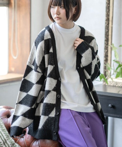 MANELA モヘアタッチニットカーディガン En serio TOKYO カーディガン モヘアタッチニットカーディガン メンズ