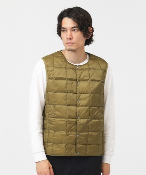 TAION（タイオン） ダウンベスト ベスト TAION CREW NECK BUTTON DOWN