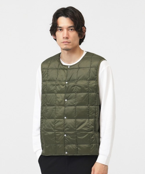TAION（タイオン） ダウンベスト ベスト TAION CREW NECK BUTTON DOWN