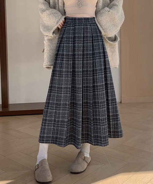 チェック柄プリーツロングスカート スカート チェック柄プリーツロングスカート : ZOZOTOWN Yahoo!店