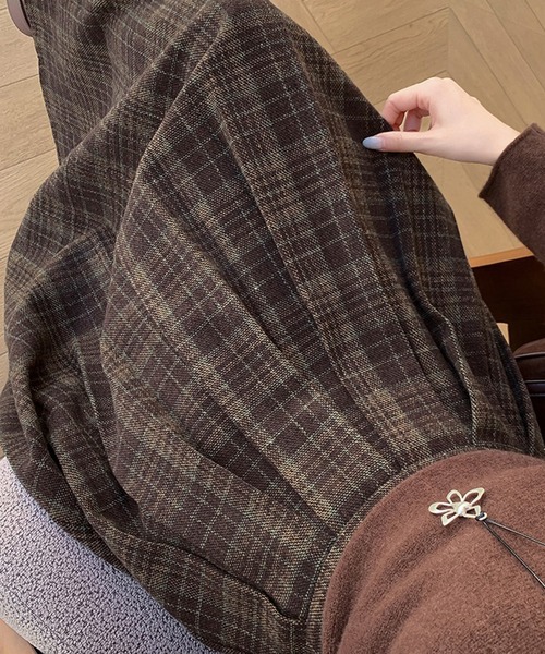 スカート チェック柄プリーツロングスカート : ZOZOTOWN Yahoo!店