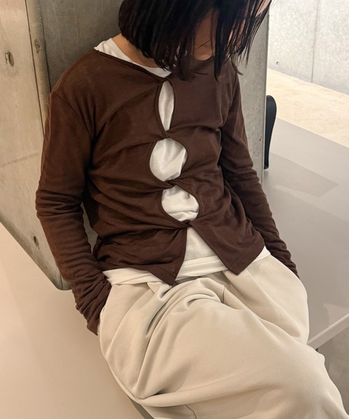 tシャツ 2WAYツイストシアーテレコトップス「by SON」 レディース