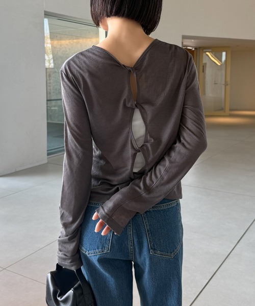 tシャツ 2WAYツイストシアーテレコトップス「by SON」 レディース