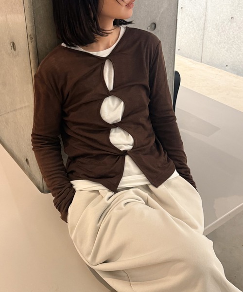 tシャツ 2WAYツイストシアーテレコトップス「by SON」 レディース