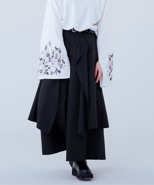 「Ellno Loset」 サルエルパンツ MEDIUM ブラック メンズ