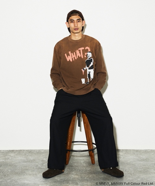 「BRANDALISED」 スウェットカットソー MEDIUM ブラウン メンズ_画像2