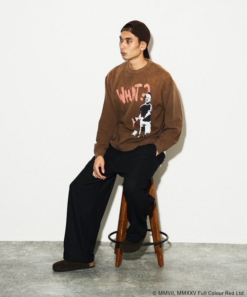 「BRANDALISED」 スウェットカットソー MEDIUM ブラウン メンズ_画像3