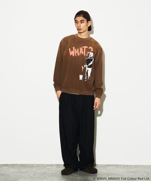 「BRANDALISED」 スウェットカットソー MEDIUM ブラウン メンズ_画像5