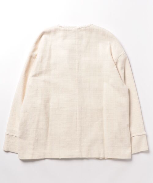 「INED CLARO」 ノーカラージャケット フリー ネイビー レディース_画像2