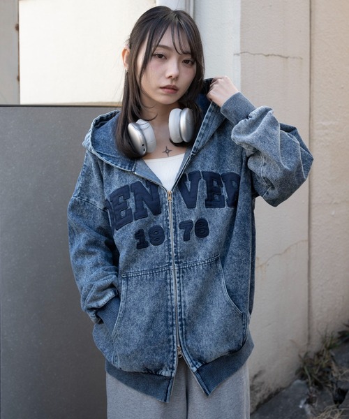 WEGO（ウィゴー） パーカー WEGO/「26年春新作」カレッジロゴ BIG ZIP
