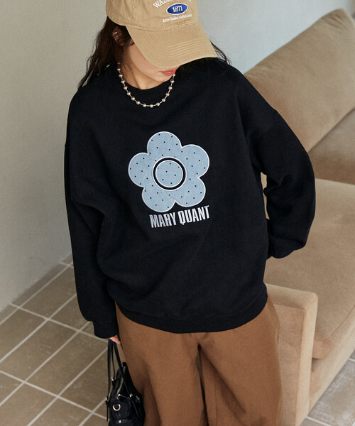 「PUBLUX」 スウェットカットソー フリ- チャコールグレー レディース_画像6