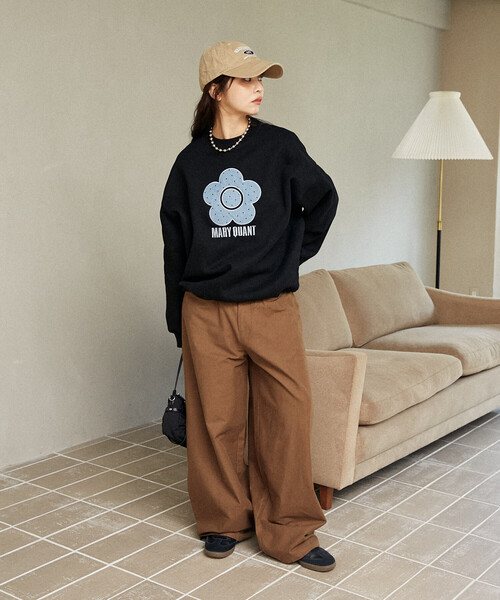 「PUBLUX」 スウェットカットソー フリ- チャコールグレー レディース_画像7