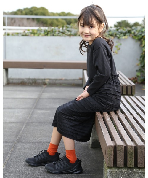 「瞬足」 「KIDS」ローカットスニーカー 23.0cm ブラック×ブラック キッズ_画像6