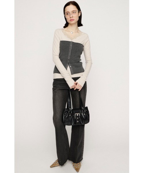 SLY（スライ） tシャツ LACE DOCKING CUT TOPS レースドッキングカット