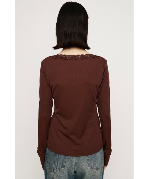 SLY（スライ） tシャツ LACE DOCKING CUT TOPS レースドッキングカット