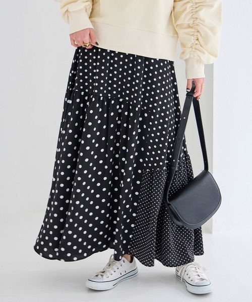 「LAVEANGE」 フレアスカート L ブラック レディース_画像3