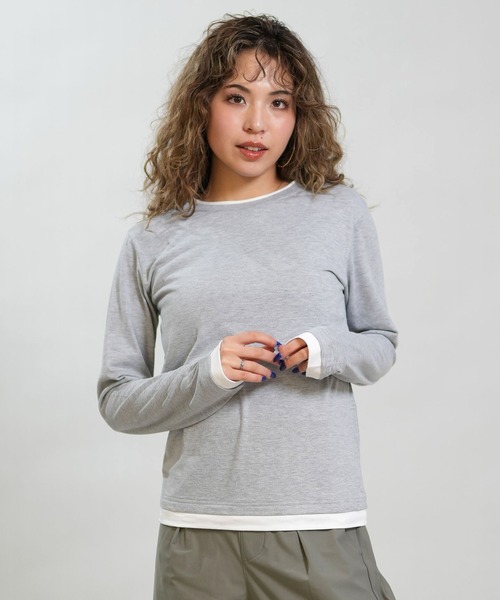 RIKKA FEMME（リッカファム） tシャツ 長袖 Tシャツ ロンT 重ね着風 UV