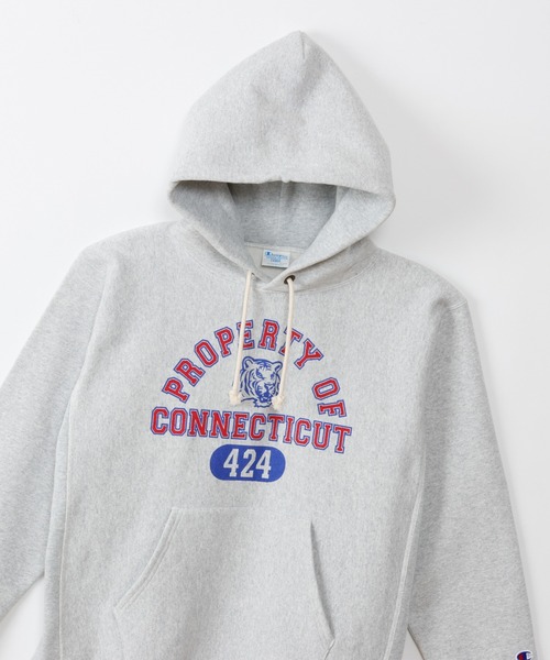 「Champion」 プルオーバーパーカー LARGE シルバーグレー メンズの画像