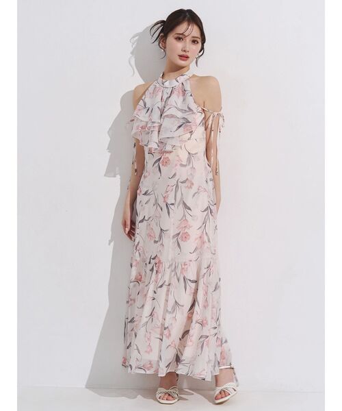 ワンピース 花柄アメスリラッフルワンピースの画像