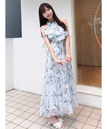 MERCURY DUO 花柄 ワンピース MERCURYDUO（マーキュリーデュオ） ワンピース 花柄アメスリラッフル