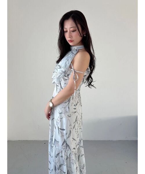 ワンピース 花柄アメスリラッフルワンピースの画像