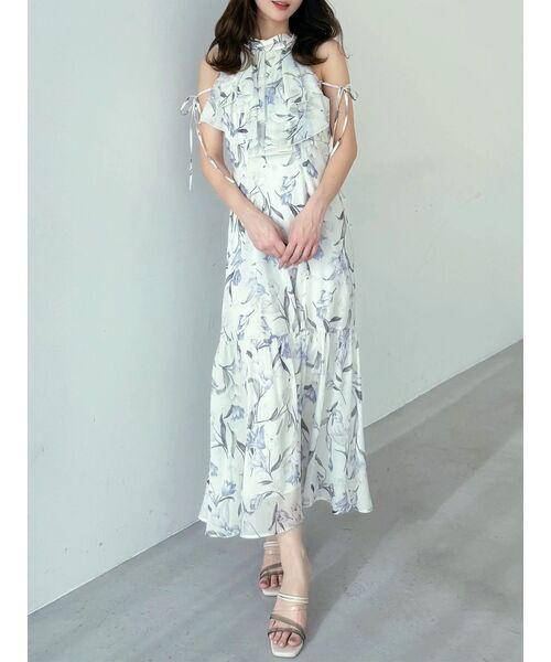 ワンピース 花柄アメスリラッフルワンピースの画像