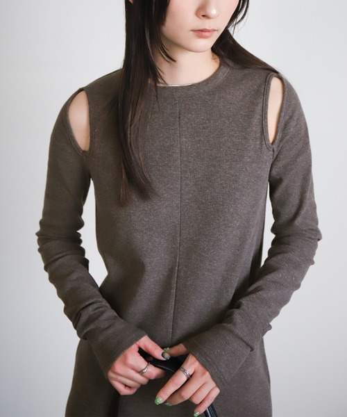 「select MOCA」 長袖ワンピース MEDIUM ブラック レディース_画像2