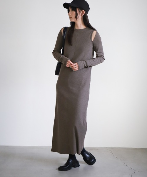 「select MOCA」 長袖ワンピース MEDIUM ブラック レディース_画像4