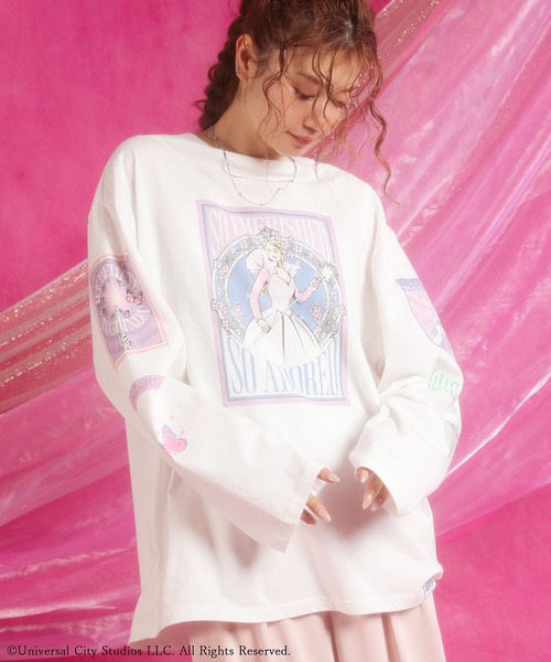 AIR WALK  ストリート ピンク髪の女 プリント Tシャツ  L サイズ 07-2.jpg