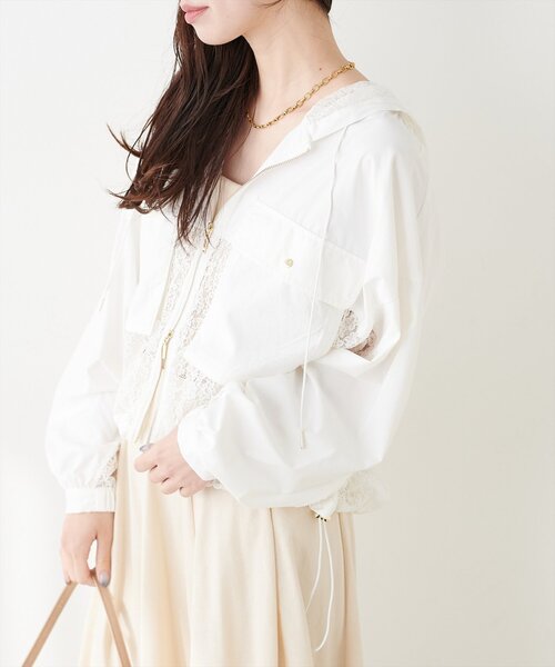 natural couture ブルゾン アウター レースコンビブルゾン レディース