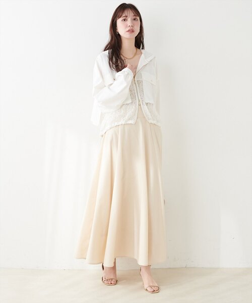 natural couture ブルゾン アウター レースコンビブルゾン レディース