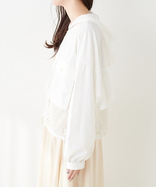 natural couture ブルゾン アウター レースコンビブルゾン レディース