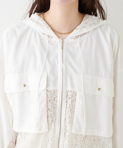 natural couture ブルゾン アウター レースコンビブルゾン レディース