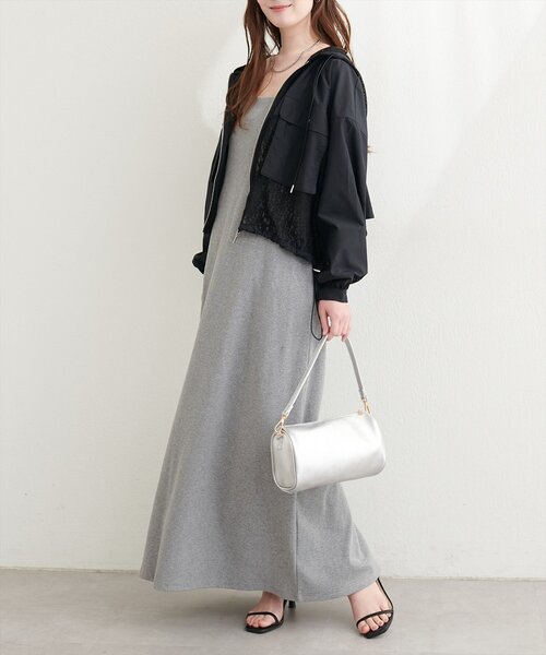 natural couture ブルゾン アウター レースコンビブルゾン レディース 