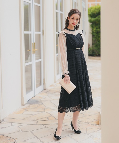 「Dorry Doll」 長袖ワンピース M グレイッシュブルー レディース_画像8