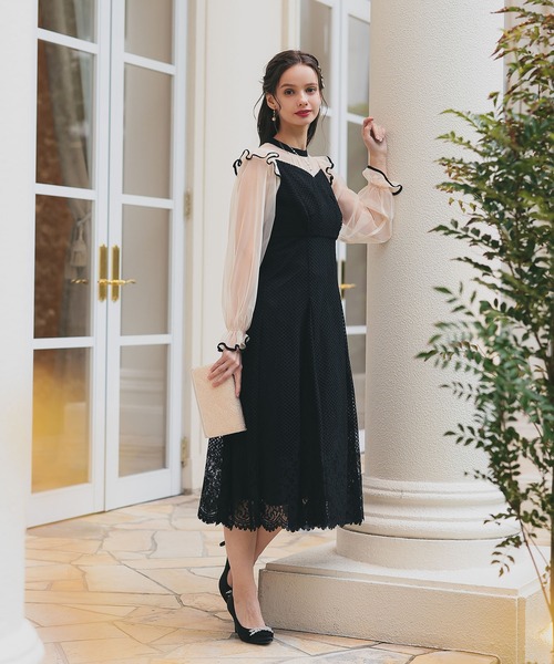 「Dorry Doll」 長袖ワンピース M グレイッシュブルー レディース_画像9