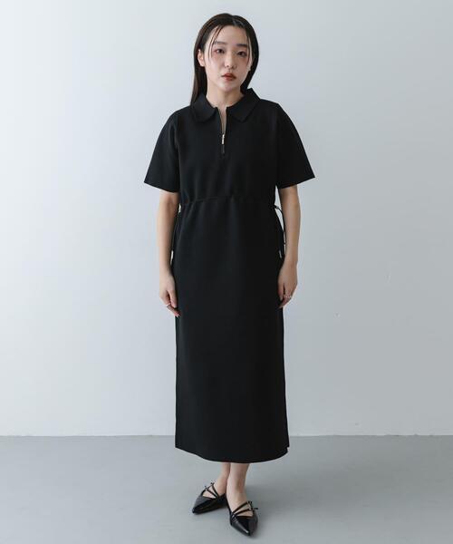 ブラック✩アーバンリサーチ  ニットワンピース SENSE OF PLACE by URBAN RESEARCH ワンピース 半袖 「洗濯可