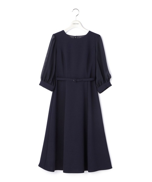 「LAISSE PASSE」 7分袖ワンピース SMALL ネイビー レディース_画像3