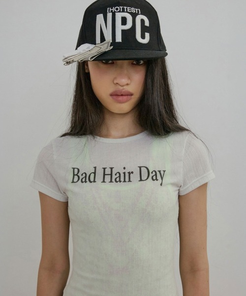 SCULPTOR（スカルプター） tシャツ Bad Hair Day Baby Tee レディース