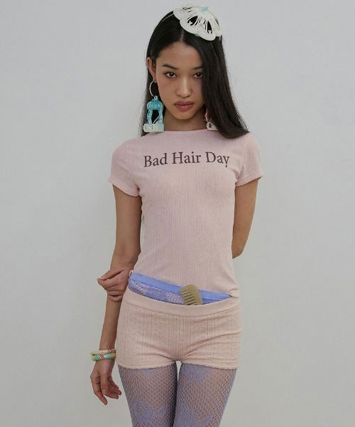 SCULPTOR（スカルプター） tシャツ Bad Hair Day Baby Tee レディース