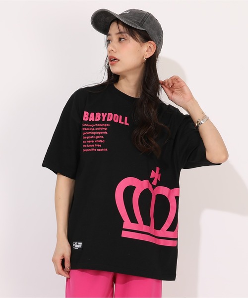 BABYDOLL（ベビードール） tシャツ 半袖 親子お揃い ネオンバックロゴ