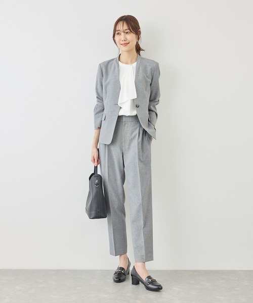 パンツ リネンライクシリーズ ドライタッチテーパードパンツ/UVカット・接触冷感・防シワ レディースの画像